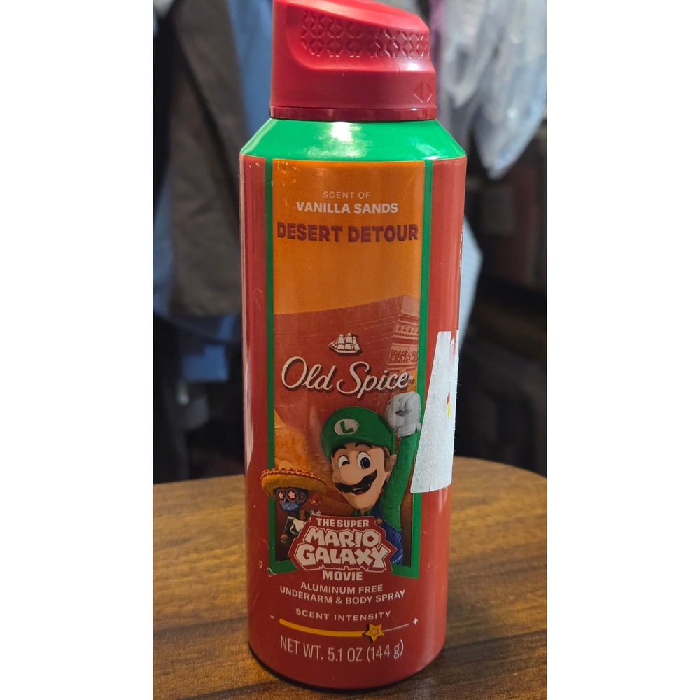 Old Spice Super Mario Galaxy Movie Body Spray Desert Detour Vanilla Sands 5.1 oz